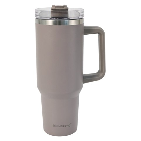Kubek termiczny ze słomką, szary, 1100 ml, stal nierdzewna, klausberg, kb-7943 Klausberg