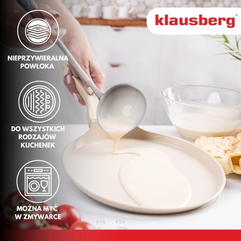 Patelnia do naleśników, kolor bezowy-marmurek, śr.24cm klausberg Klausberg