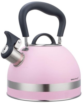 Czajnik z gwizdkiem, 1.8l, stali nierdzewnej, różowy, kinghoff, kh-1856 KINGHoff
