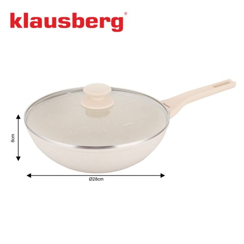 Patelna wok bezowy marmurek śr.28cm klausberg Klausberg