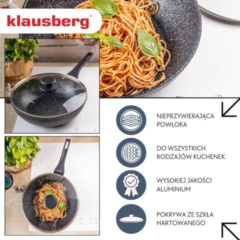 Patelna wok czarny marmurek śr.28cm klausberg Klausberg