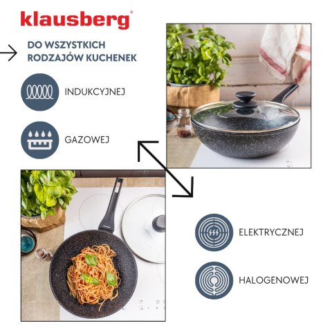 Patelna wok czarny marmurek śr.28cm klausberg Klausberg