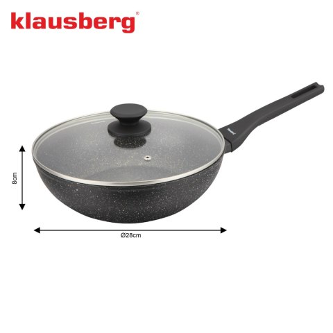 Patelna wok czarny marmurek śr.28cm klausberg Klausberg