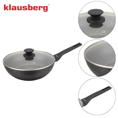 Patelna wok czarny marmurek śr.28cm klausberg Klausberg