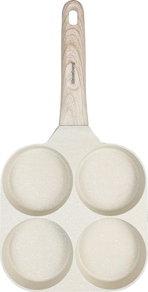 Patelnia z powłoką nieprzywieralną, 4 sekcje, beżowa z drewnianą rączką, 36x18,5x2,5cm klausberg, kb-7823 Klausberg