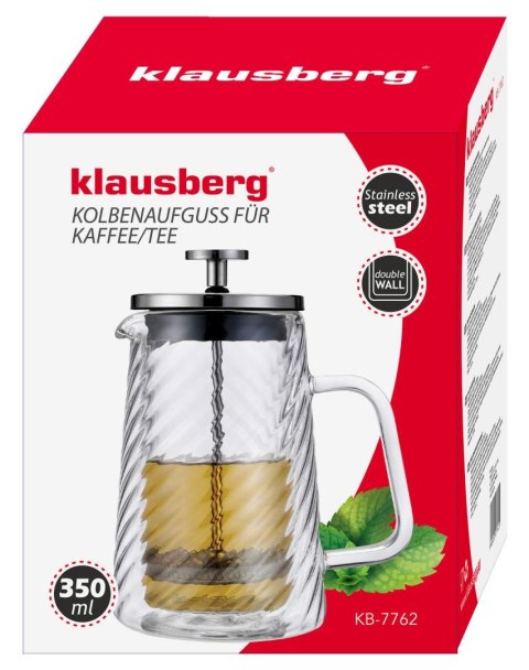 Zaparzacz tłokowy do kawy/herbaty, szkło, 0,35l, klausberg, kb-7762 Klausberg