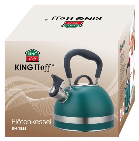 Czajnik z gwizdkiem, 1.8l, stali nierdzewnej, zielony, kinghoff, kh-1855 KINGHoff