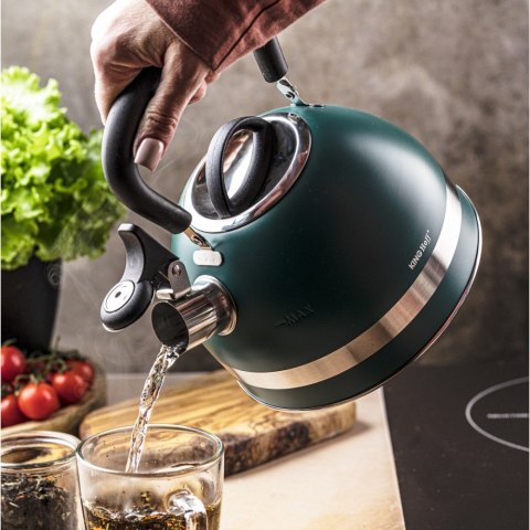 Czajnik z gwizdkiem, 1.8l, stali nierdzewnej, zielony, kinghoff, kh-1855 KINGHoff