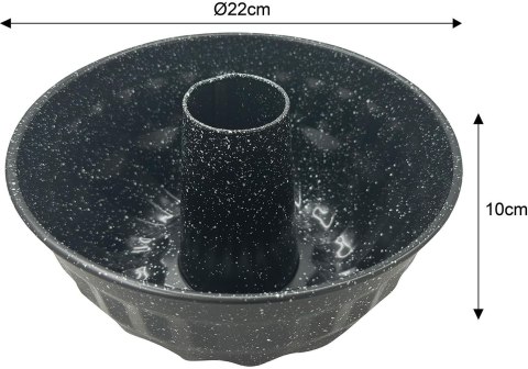 Forma, metalowa, okrągła z dziurką, z powłoką nieprzywieralną, czarna, średnica 22 cm, klausberg, kb-7839 Klausberg