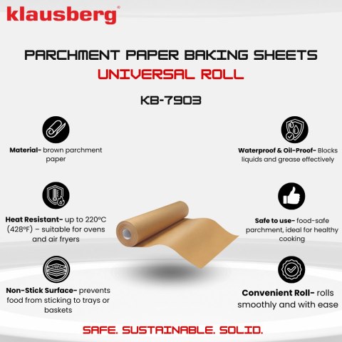 Papier pergaminowy do pieczenia, brązowy, 20m/38 cm, klausberg, kb-7903 Klausberg