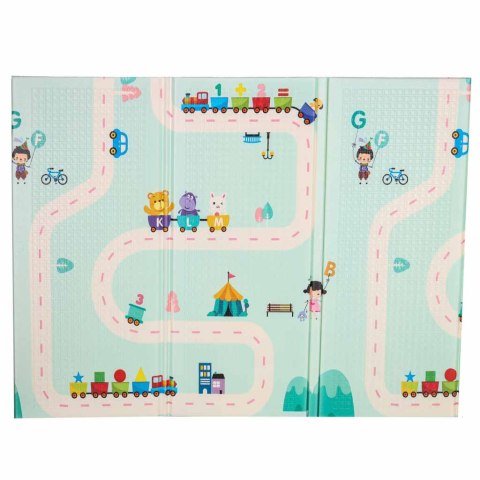 Mata edukacyjna piankowa dwustronna składana pandy ulica 180 x 200cm Kik Sp. z o. o. Sp. k.
