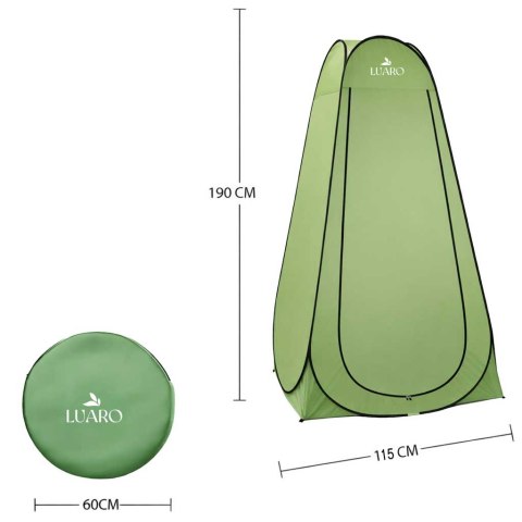 Namiot LUARO samorozkładający na prysznic przebieralnia turystyczna toaleta wc zielona Kik Sp. z o. o. Sp. k.