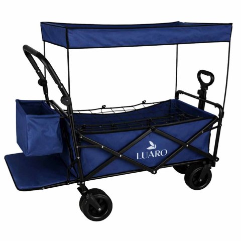 Wózek transportowy LUARO plażowy składany z daszkiem i siatką 120l granatowy Kik Sp. z o. o. Sp. k.
