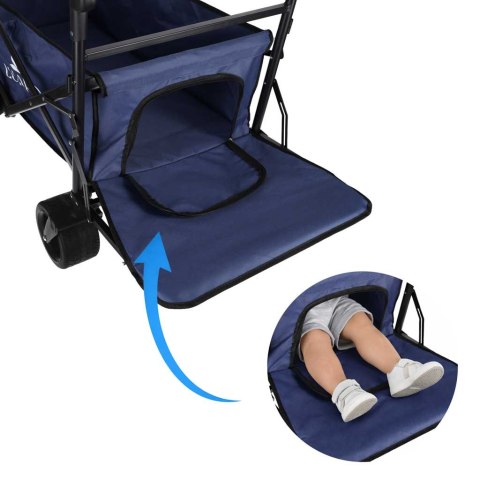 Wózek transportowy LUARO plażowy składany z daszkiem i siatką 120l granatowy Kik Sp. z o. o. Sp. k.