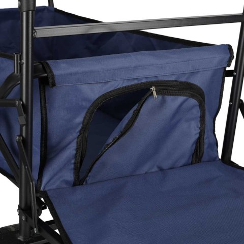 Wózek transportowy LUARO plażowy składany z daszkiem i siatką 120l granatowy Kik Sp. z o. o. Sp. k.