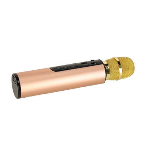 Mikrofon bezprzewodowy karaoke dla dzieci głośnik Bluetooth 2000mAh karta SD USB wysoka jakość złoty Kik Sp. z o. o. Sp. k.
