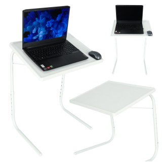 Stolik pod laptopa do laptopa stół wielofunkcyjny składany regulowany 69cm biały Kik Sp. z o. o. Sp. k.