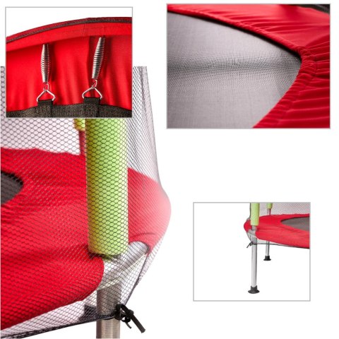 Trampolina do domu ogrodu dla dzieci siatka piłki 140cm 55inch czerwona Kik Sp. z o. o. Sp. k.