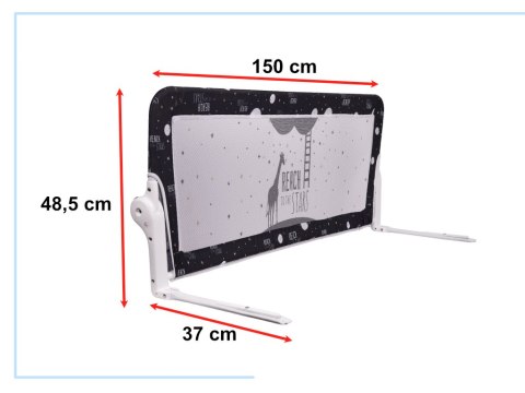 Barierka osłona ochronna do łóżka otwierana150cm czarna Kik Sp. z o. o. Sp. k.