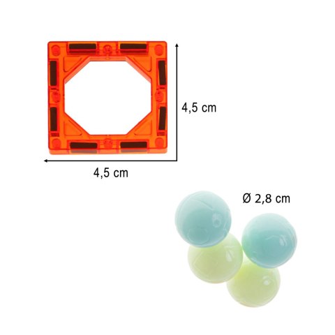 Klocki magnetyczne konstrukcyjne marble tor kulkowy świecący 49 elementów Kik Sp. z o. o. Sp. k.