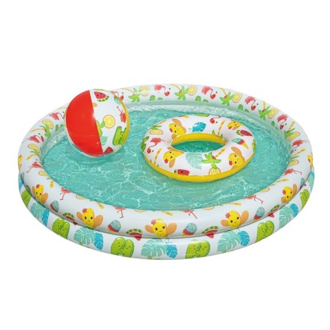 3w1 Basenik dla dzieci 122 x 20 cm + KĂłKO + PIłKA Bestway 51124