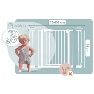 Barierka bramka zabezpieczająca biała Nukido 718000