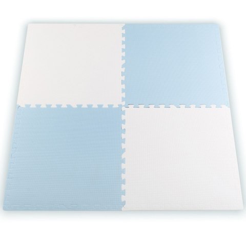 Duża mata piankowa puzzle Ricokids 60x60 cm 4 szt. niebiesko-biała