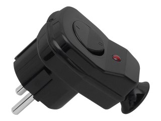 2399# Wtyczka wt-16us/łk kątowa czarna z przełącznikiem+dioda Blow