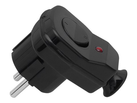 2399# Wtyczka wt-16us/łk kątowa czarna z przełącznikiem+dioda Blow