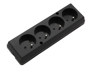 9548# Gniazdo gn-470 4-gniazda z uziemieniem czarne Blow