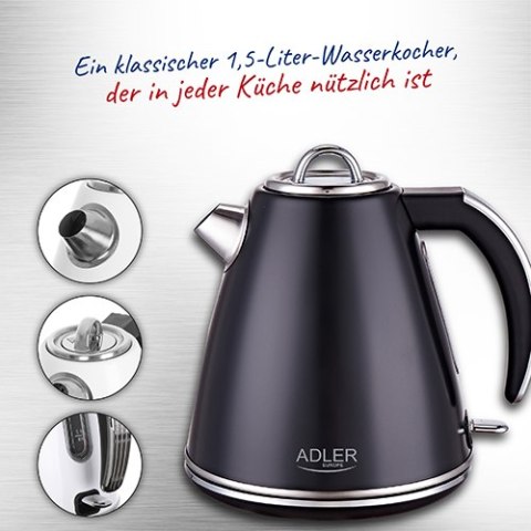 AD 1343 black Czajnik metalowy 1,5 l strix ADLER