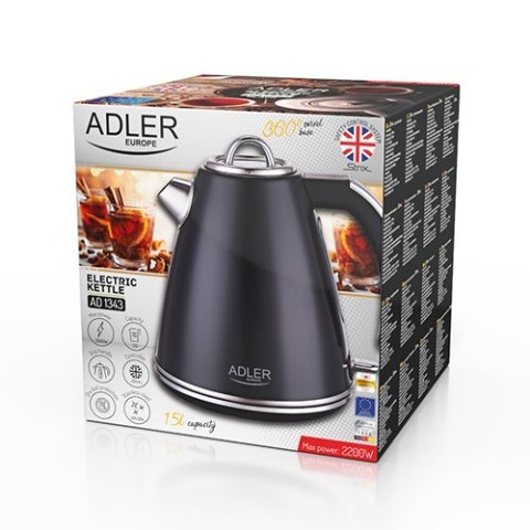 AD 1343 black Czajnik metalowy 1,5 l strix ADLER