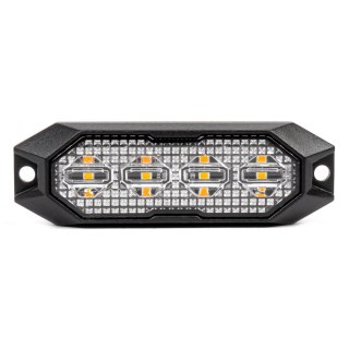 Lampa błyskowa ostrzegawcza płaska 4x3w led r65 r10 12v 24v amio-03929 AMiO