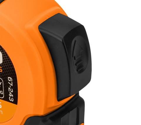 Miara zwijana stalowa Super Black 5 m x 25 mm, auto blokada, dwa przyciski stop, magnes NEO TOOLS