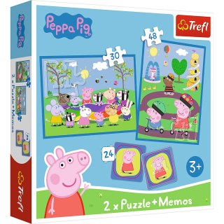 Puzzle - "2w1 + memos" - Radosne chwile z Świnką Peppą Trefl 93331 TREFL PUZZLE