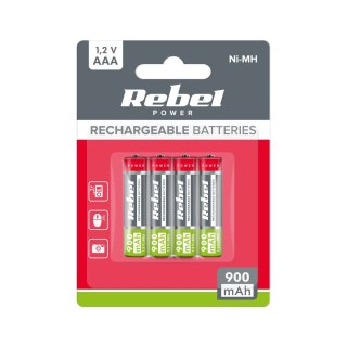 Akumulatorki REBEL AAA, 900 mAh, Ni-MH, 1,2V, 4szt/bl , R3 Rebel