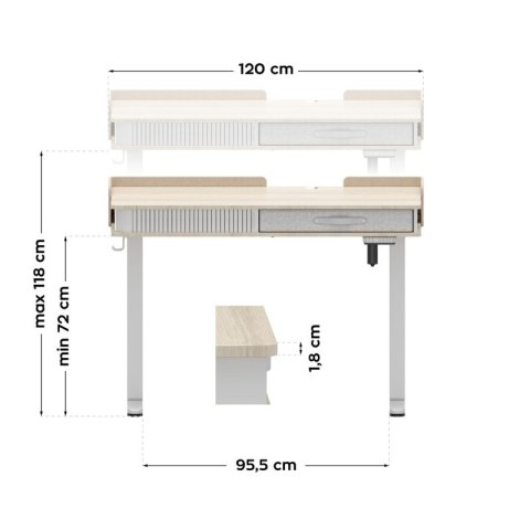 Biurko elektryczne Leader 8.0 White 120 cm