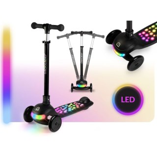 Hulajnoga trójkołowa dla dzieci balansowa LED Ricokids Glowi - czarna