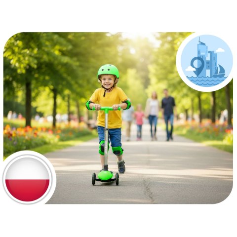 Hulajnoga trójkołowa dla dzieci balansowa świecąca w ciemności Ricokids Jelly - zielona