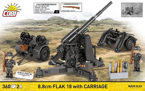Klocki 8.8 cm flak z wózkiem 360 klocków COBI KLOCKI
