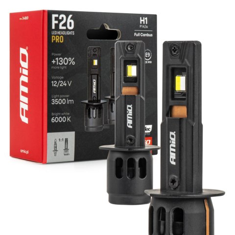 Żarówki samochodowe led f26 pro lumitec limited +130% duo full canbus h1 12v 24v amio-04869 AMiO