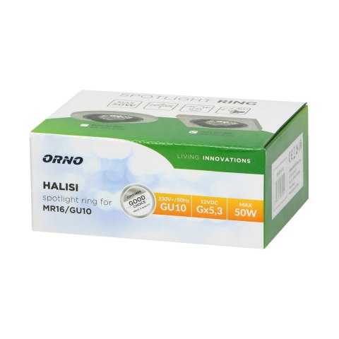 HALISI SM ramka dekoracyjna oprawy punktowej, MR16/GU10 max 50W, kwadrat, ruchoma, czarna Orno