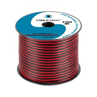 Kabel głośnikowy CCA 0.20mm czarno-czerwony Cabletech