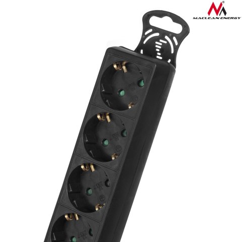 Listwa zasilająca Maclean, Przedłużacz 5 gniazd, Z wyłącznikiem, Czarny, Typ niemiecki, 3500W, 1.4m, MCE226G Maclean