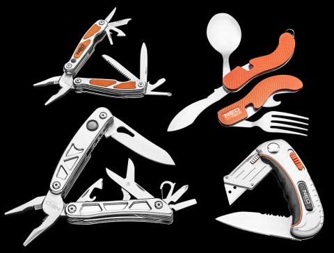 Scyzoryk biwakowy, pomarańczowy NEO TOOLS