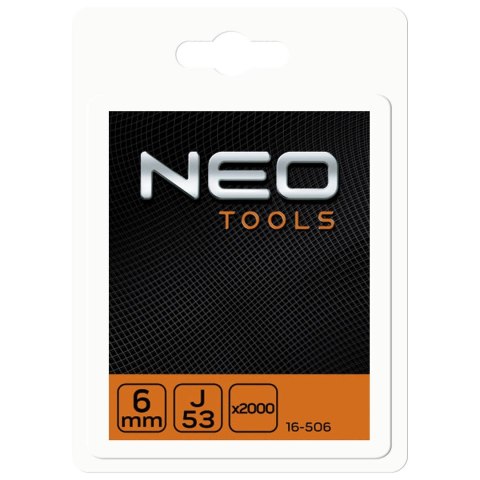 Zszywki typ J, 6 mm, 2000 szt. NEO TOOLS