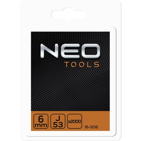 Zszywki typ J, 6 mm, 2000 szt. NEO TOOLS