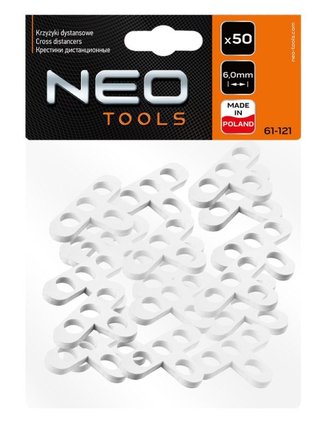 Krzyżyki dystansowe T 6.0 mm, 50 szt. NEO TOOLS