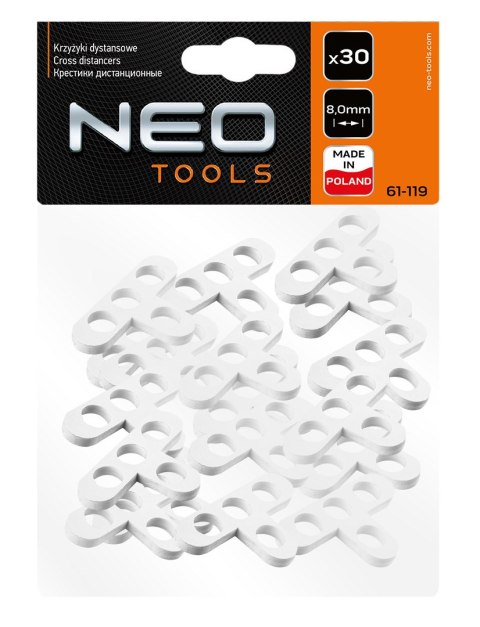 Krzyżyki dystansowe T 8.0 mm, 30 szt. NEO TOOLS