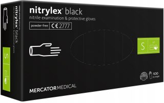 Rękawice nitrylowe czarne mercator nitrylex black rozmiar s 100 szt. MERCATOR